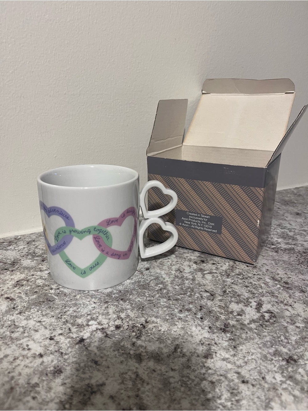 Avon Vintage “Love Is” Heart Mug with Box